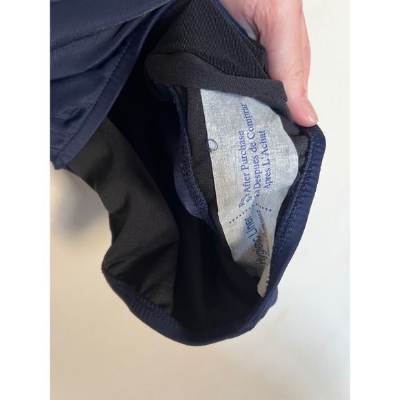 Swim Solutions High Neck Insert Mio One Piece Navy Paisley Swimsuit 18 NEW - Picture 5 of 10